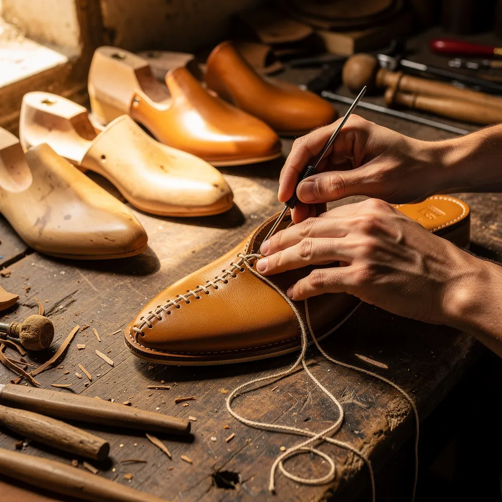 Artisan fabricant une babouche