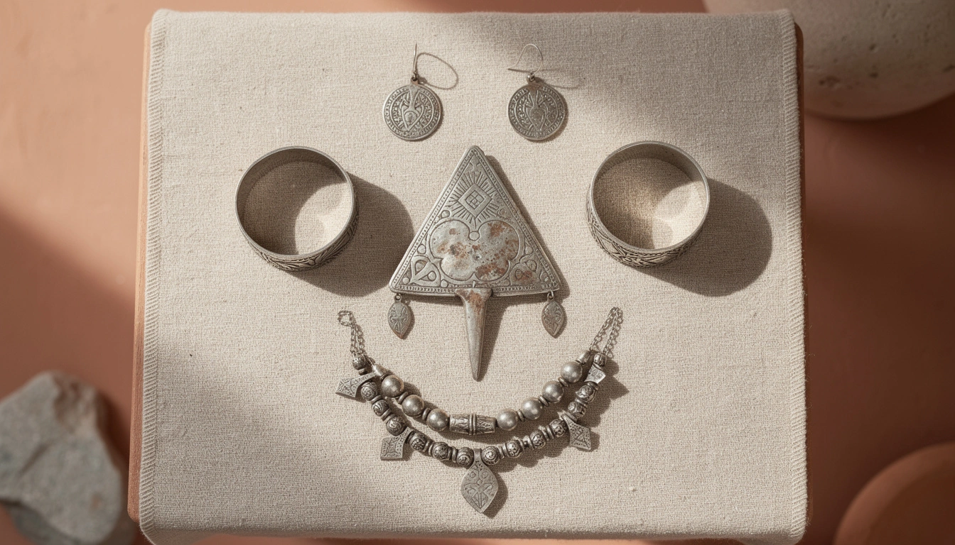 Parure berbère complète en argent massif