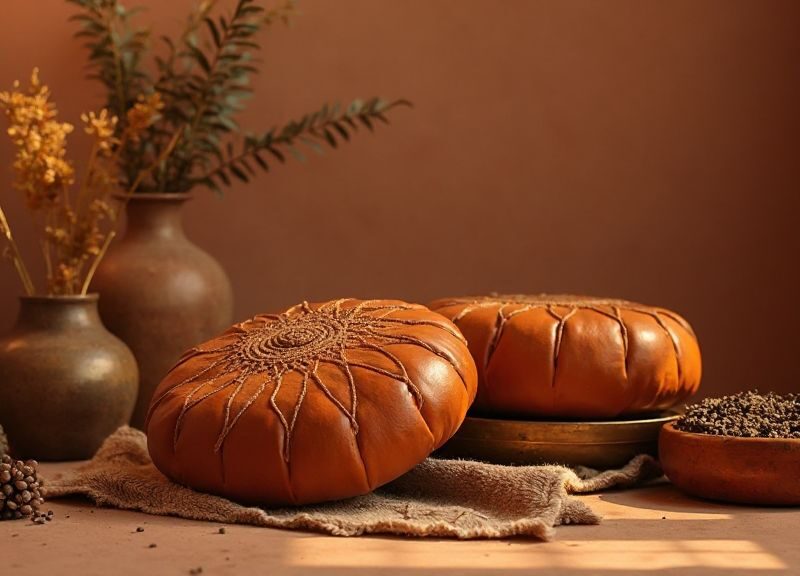 Maroquinerie artisanale marocaine en cuir naturel