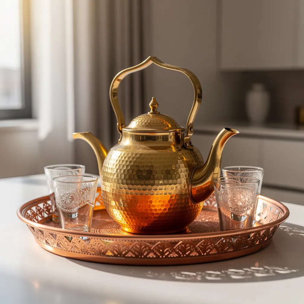 Théière dinanderie marocaine