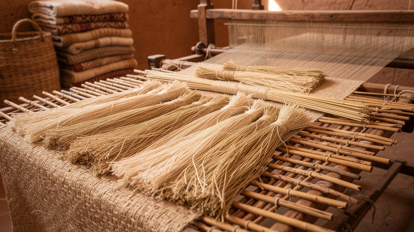Fibres d'agave séchées prêtes pour le filage