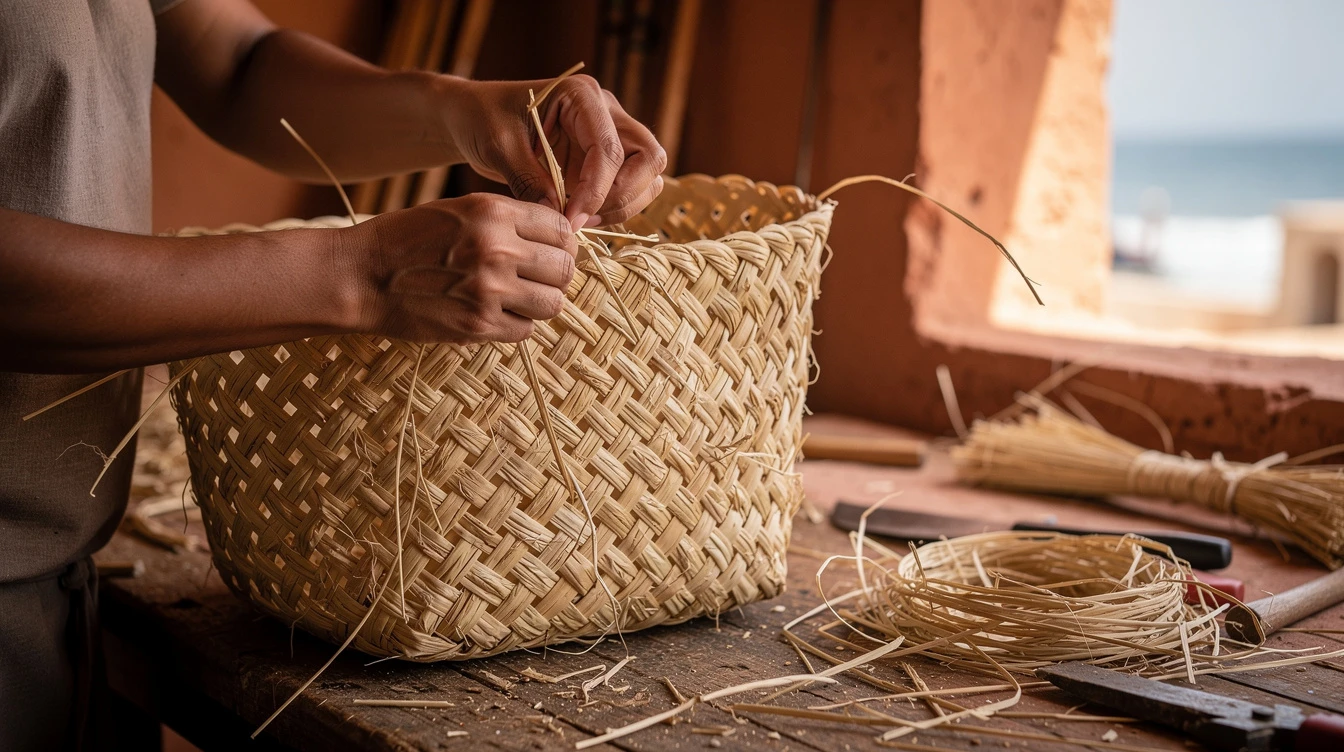 Vannerie Marocaine : L&rsquo;Art du Raphia et de la Feuille de Palmier