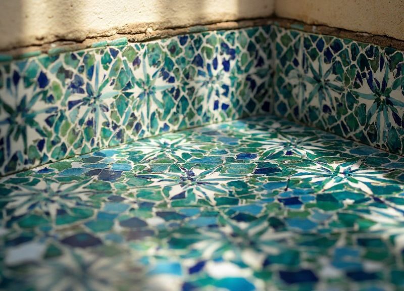 Détail de mosaïque zellige marocaine