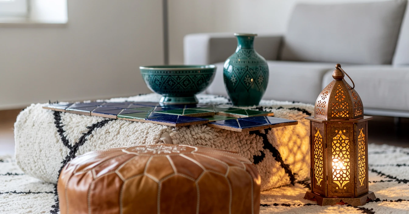 Détails guide artisanat marocain tapis laine zellige mosaïque céramique Fès cuir tannage cuivre ciselé qualité artisanale