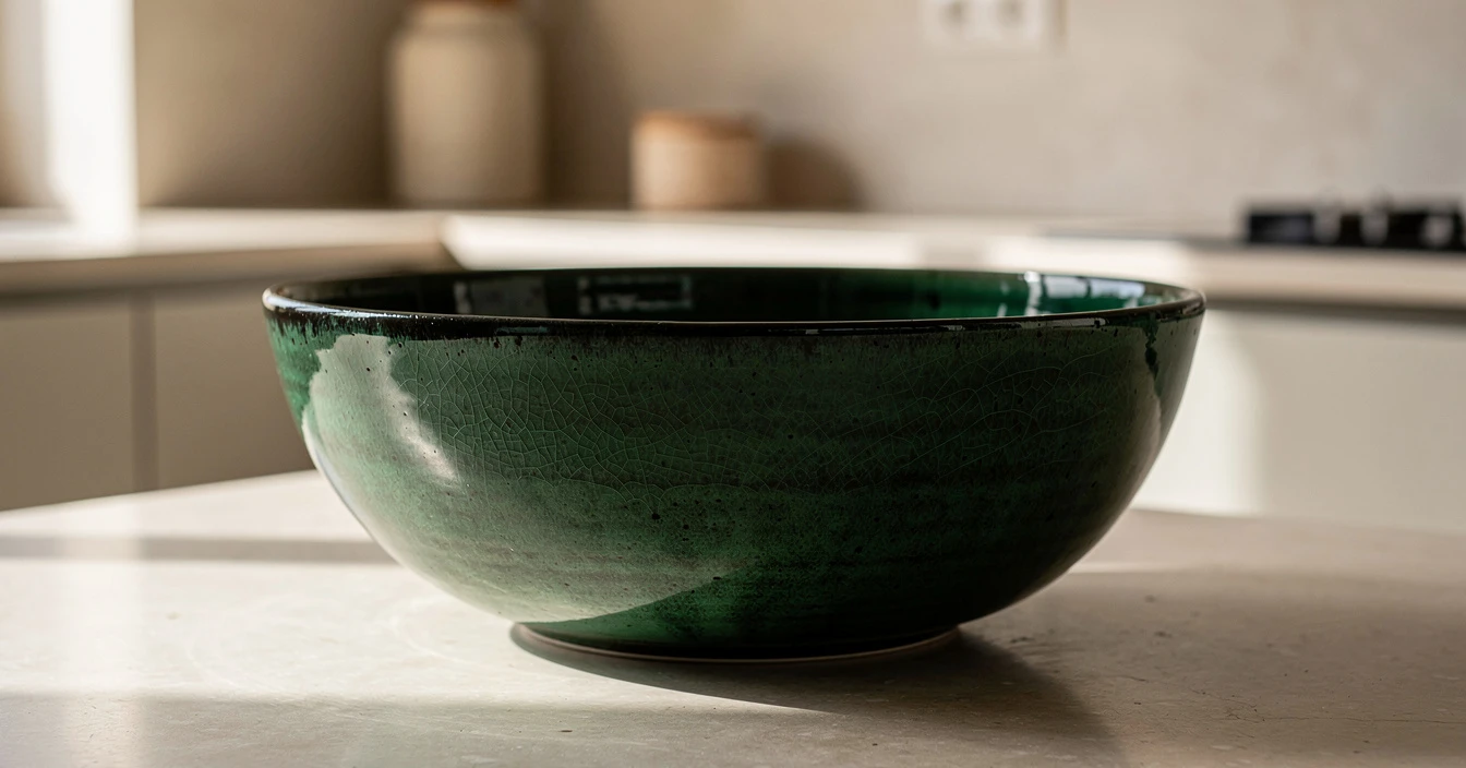Détails poterie Tamegroute glaoui vert émeraude glaçure irrégulière craquelures